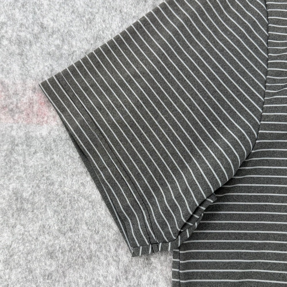 Under Armour Mens XL HeatGear Polo Shirt Gray Striped Loose Fit Golf Top - Picture 4 of 10